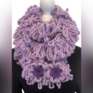 NWT Angela’s Designs one of a kind hand crocheted loopy boa scarf